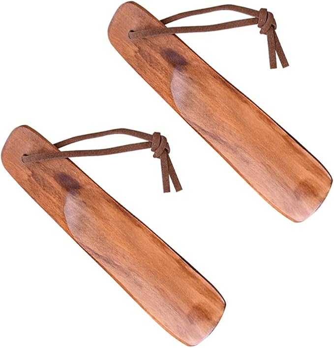 EXCEART 2 Pack Practical Shoehorns Convenient Shoe Lifters with Lanyard 6.10 Inch Plastic Shoe Horns for Easy Slip-on Household Shoehorns for Men Women Elderly