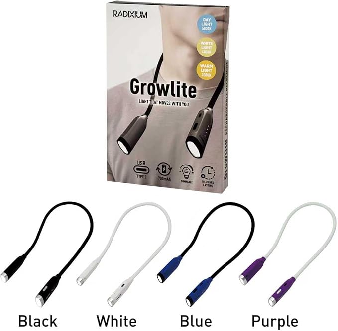 Neck Reading Light, 3 Color & Brightness Adjustable Book Light for Reading in Bed, Hands-Free, Lightweight, USB C Rechargeable, Eye-Caring, Perfect for Crafts, Camping, Kids & Adults (blue)