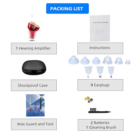 Hearing Amplifier Aid In Ear Hearing Aids Battery Operated Sound Amplifier | Single Hearing Aid for Seniors, Invisible Sound Enhancer Red(Right Ear)