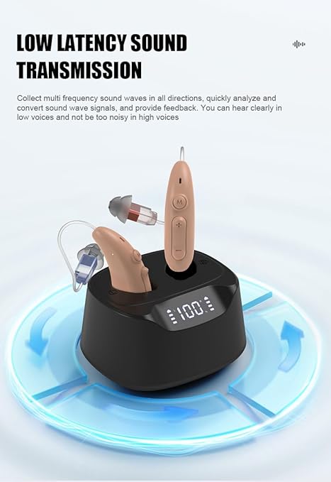 B501 Professional Hearing Aids for Severe Hearing Loss Seniors- 45dB Gain & 16-Channel Precision, Anti-Whistling Tech, 50H Battery with Charging Case, Self-Fitting Discreet Design