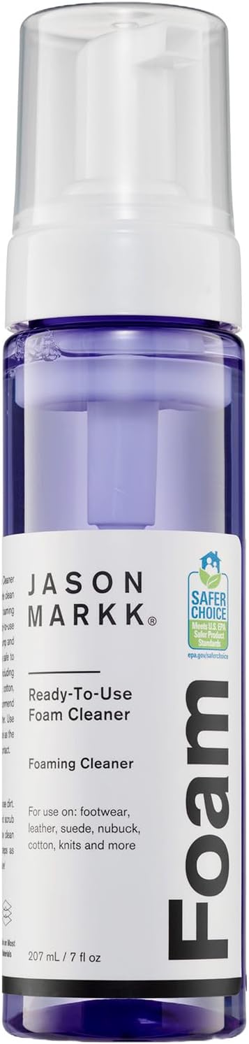 Jason Markk Ready-To-Use Foam, Shoe Cleaner, Sneaker Care, Ideal for Footwear, Safe for Leather, Suede, Nubuck, Cotton, Knits, 7oz