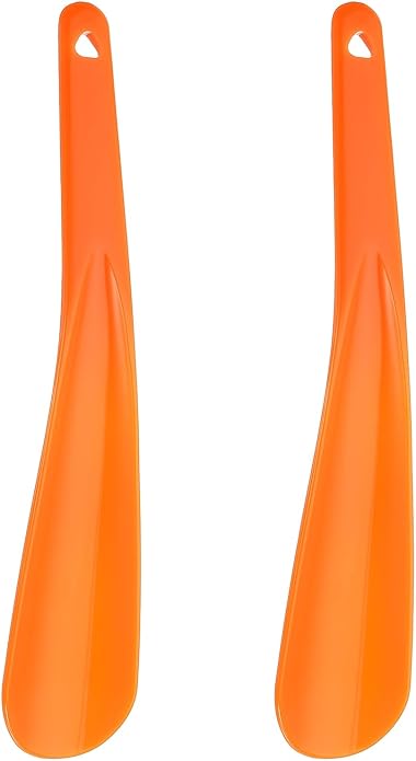 HARFINGTON Shoe Horn Plastic Straight Handle Shoe Helper Metal Shoehorns for Women Men Seniors Boots