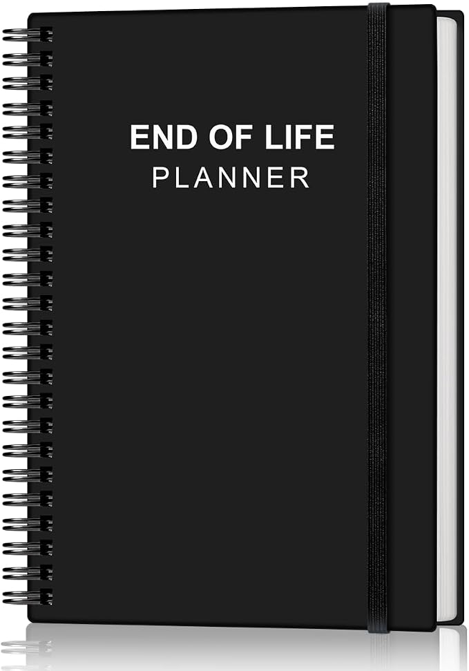 End of Life Planner – Final Arrangements Organizer for Beneficiary, Will Preparation, Last Wishes & Funeral Planning, 5.8" x 8.5", Black