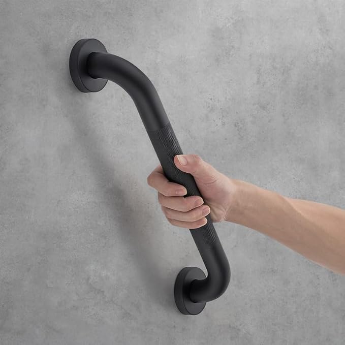 Grab Bars for Shower, 2 Pack 36-Inch Anti Slip Shower Handles for Elderly, Safety Shower Grab Bar, Stainless Steel Handicap Grab Bars for Bathroom (Black 1" Diameter)