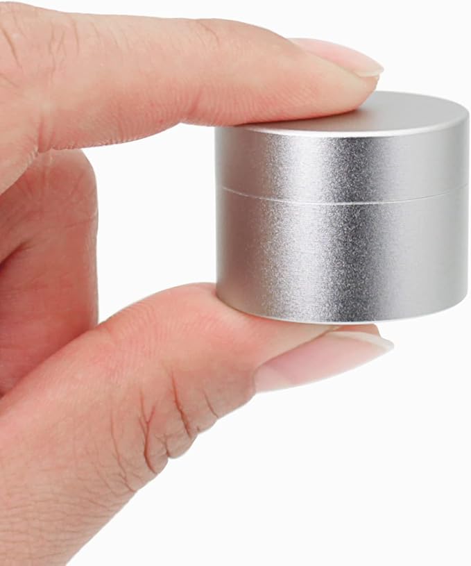 Portable Daily Pill Case, Heavy Duty Aluminium Alloy Round Pill Box, Waterproof Travel Pill Organizer, Pocket Purse Medicine Vitamin Holder EDC Container for Outdoor Camping Working