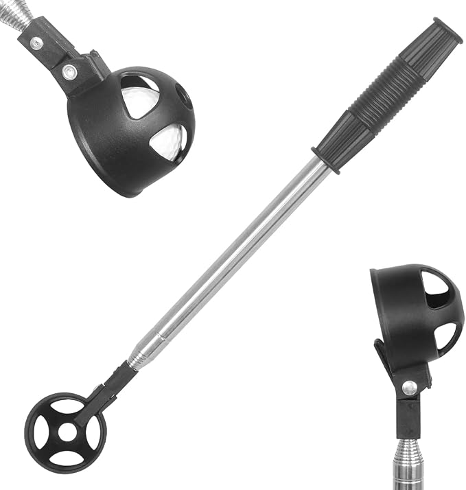 HOW TRUE 7Ft/9Ft Telescopic Golf Ball Retriever, Extendable Stainless Steel Golf Ball Picker Upper Tool, Portable Grabber for Water, Golf Accessories Gifts for Men Women