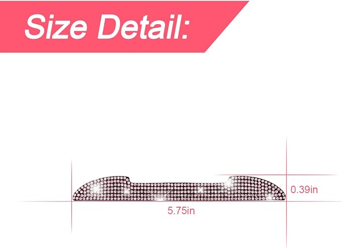 4PCS Bling Car Rear View Mirror Anti-Scratch Stickers Protector, Rhinestone Auto Door Handle Edge Guards, Crystal Anti-Collision Strip Decal, Car Decoration Accessories for Women Men (Pink) | 5.75x0.39 Inch, Universal fit, side panels/mirror edges, sta...