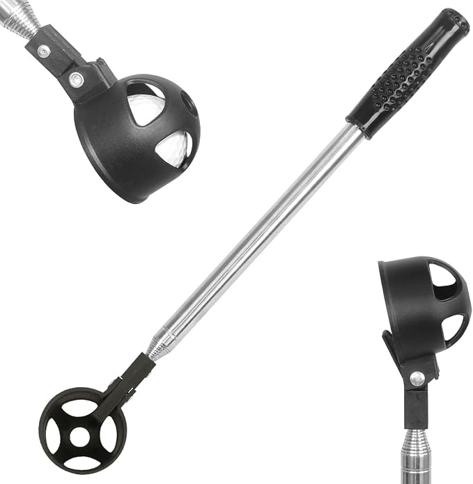 HOW TRUE 7Ft/9Ft Telescopic Golf Ball Retriever, Extendable Stainless Steel Golf Ball Picker Upper Tool, Portable Grabber for Water, Golf Accessories Gifts for Men Women