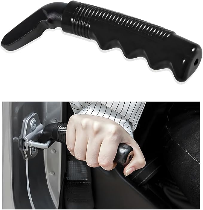 Car Door Handle for Elderly, Auto Cane Portable Vehicle Assist Support Handle Grab Bar, Multifunction Car Door Latch Bar Standing Mobility Aid for Seniors and Handicapped (Black)