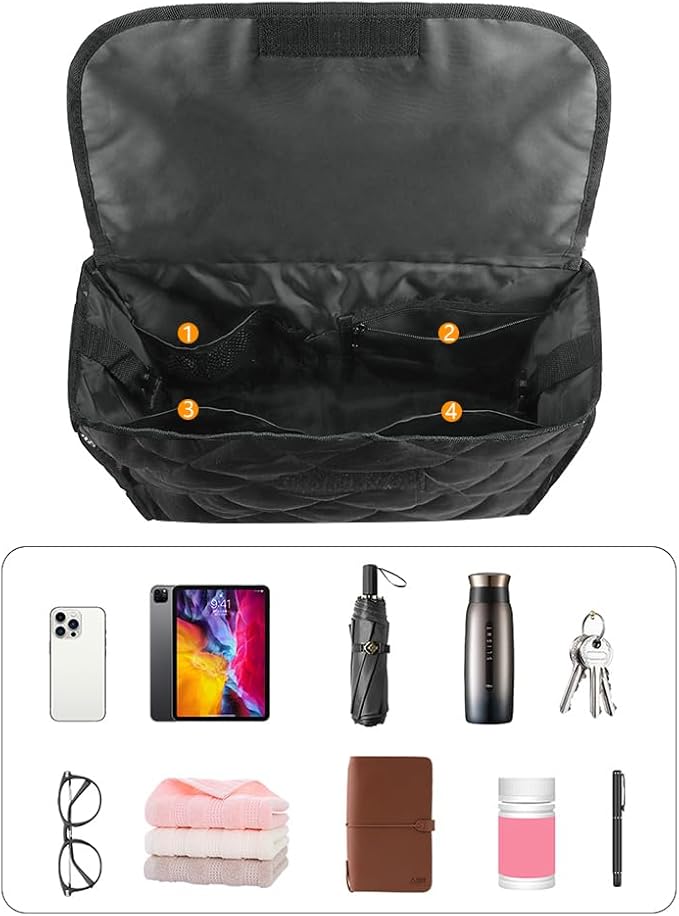 Wheelchair Backpack Bag Walker Suspension Bag Walking Aid Storage Organizers with Adjustable Straps Wheelchair Accessories Pouch for Seniors Disabled