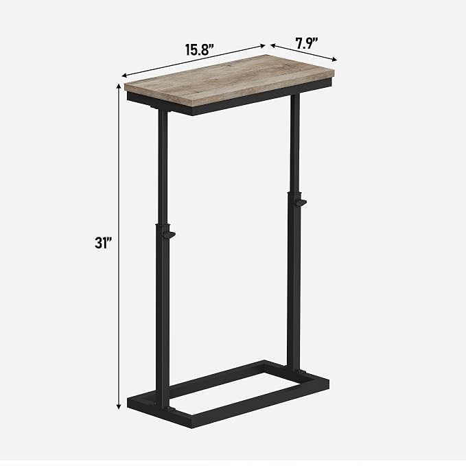 TUTOTAK End Table, Side Table, Tall Couch Table, Sofa Table, Set of 2 | for living Room, Bedroom, Greige TB01BG0832