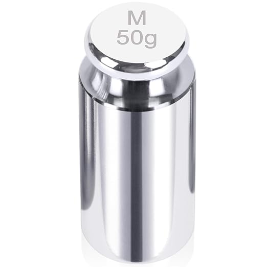 QP Calibration Weights, 50 Gram Scale Weights, OIML Class M1 High Precision Stainless Steel Scale Balance Weights with Chrome Finish, Calibration Weights for Digital Scale, Kitchen Scale, Pocket Scale