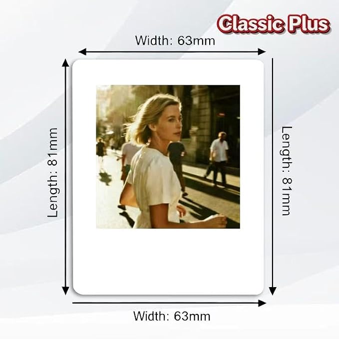 E-Paper Fridge Magnet Classic Plus, E-Ink Battery-Free Instant Photo Style Display, Wireless NFC Picture Frame, Phone-Controlled Acrylic Memo Board for Party/Travel/Home & Gifts, Compatible iPhone 13 and Newer (White)