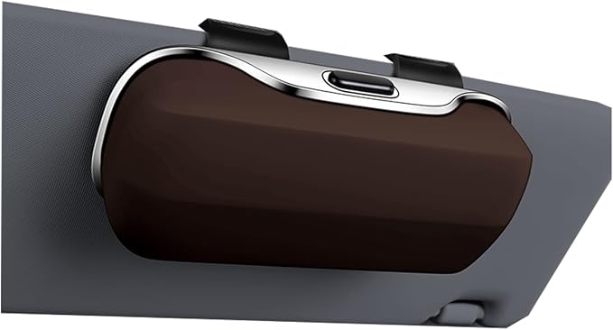 GDQ Sunglasses Holder for Car Visor Glasses Case|Car Sunglass Holder|Eyeglass Holder|Press Silent Shockproof Dustproof (Brown)