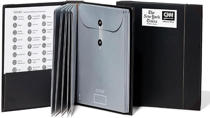 Savor | Edición Actualizada 2025 El Folio® Organizador de Documentos en Español| 17 millones de me Gusta en TikTok | Carpeta de Emergencia para Acta de Nacimiento, Tarjeta de Seguro Social, Pasaporte