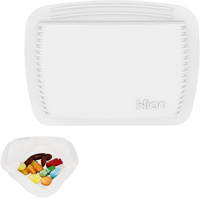 1 Pieces Pill Organizer Reusable Pocket Pill Case Portable Open Pill Pouch Silicone Small Pill Box Pill Container Pill Holder Pill Bags Organizing Medication, Vitamins, and Tablets for Travel (White)