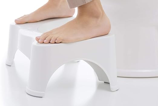 Squatty Potty Oslo Folding Bamboo Toilet Stool – 7 Inches,Collapsible Bathroom Stool for Kids and Adults – Brown,Portable and Space-Saving,(Pack of 4)