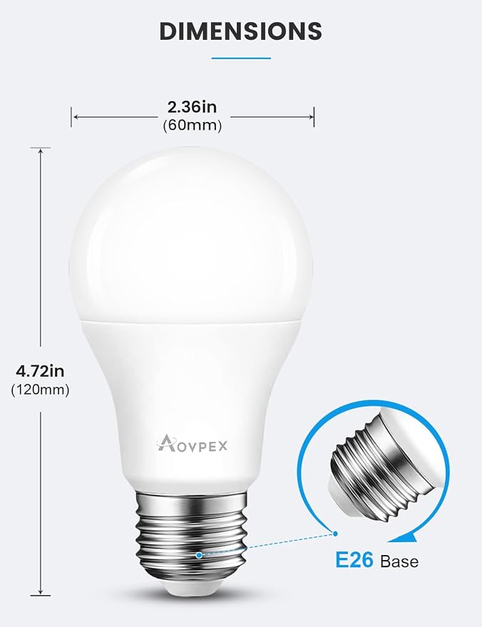 Dusk to Dawn LED Outdoor Light Bulbs, 13W 1100LM(100W Equivalent), A19 Sensor LED Bulb, E26 3000K Soft White Day Night Bulbs, Auto ON/Off, Sensor Lighting for Porch Garage Front Door, 4 Pack