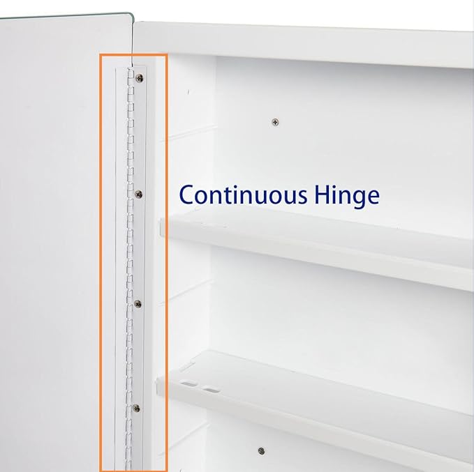 Plastic Medicine Mirror Cabinet for Bathroom 18 x 28 inch, Surface and Recessed Mount