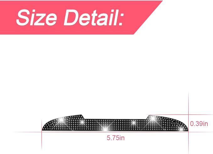 4PCS Bling Car Door Handle Scratch Protector, Black | 5.75x0.39 Inch, Universal fit, side panels/mirror edges, stainless steel, rhinestones, adhesive backing, exterior accessories