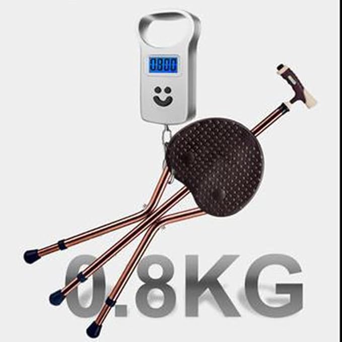 Folding Chair Cane Stool Crutch High Chair Collapsible Counter Stools Walking Chair for Elders Adjustable Height (Color : Blue)