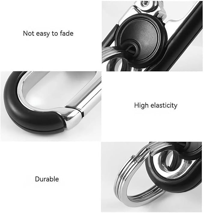 CHRIS GOOD Men's Car Key Chain 3pcs, Personalized Creative Stainless Steel Car Keychain for Men Black