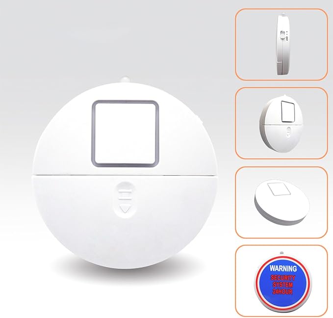 EVA LOGIK Modern Ultra-Thin Window Alarm with Loud 120dB Sound and Vibration Sensors Compatible with Virtually Any Window, Glass Break Alarm Perfect for Home, Office, Dorm Room- 8 Pack