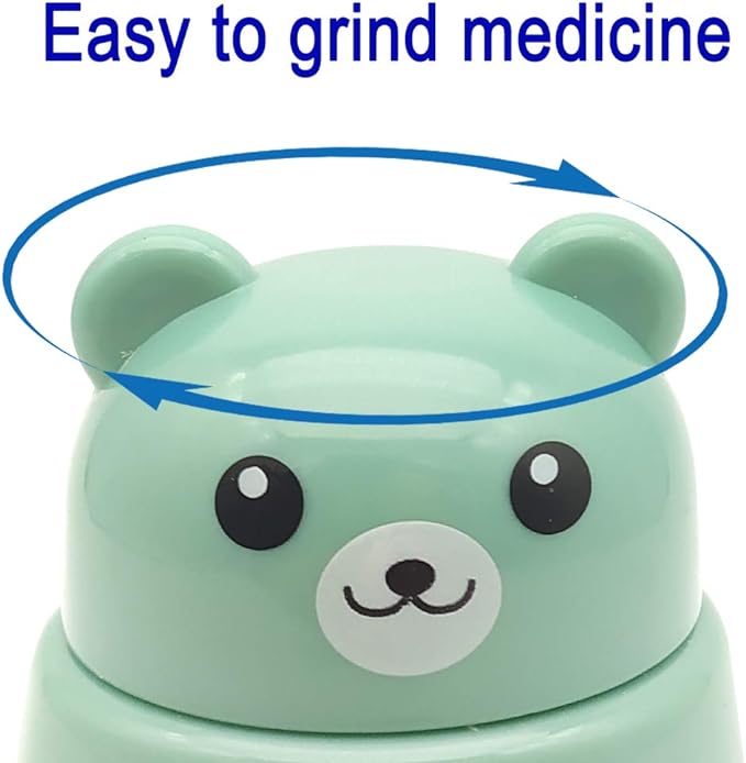 CoaGu Bear Pill Crusher & Splitter Kit - BPA-Free Combo for Pills/Tablets, FDA-Compliant Fine Powder, Nursing Home & Travel