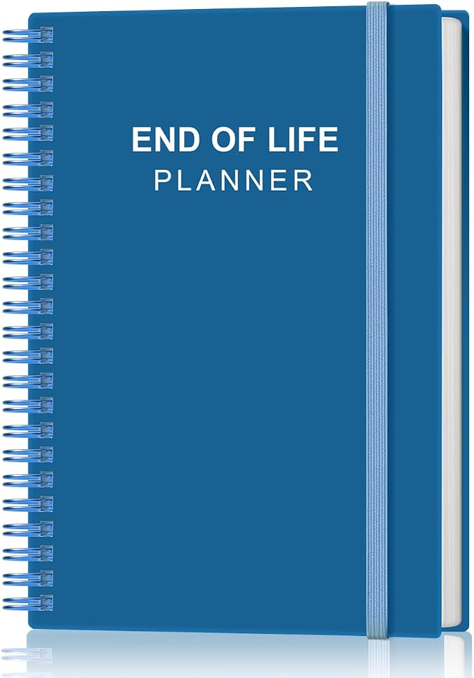 End of Life Planner – Final Arrangements Organizer for Beneficiary, Will Preparation, Last Wishes & Funeral Planning, 5.8" x 8.5", Blue