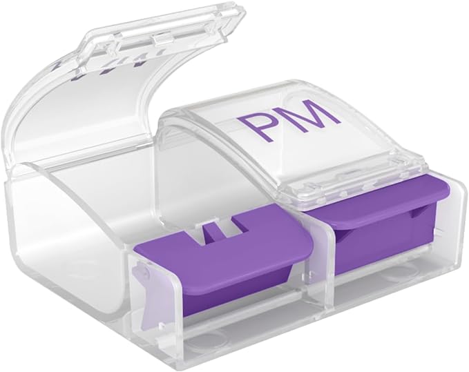 EZY DOSE Daily Push Button Pill Case, Medicine Planner, Vitamin Organizer Box, 2 Times a Day, AM/PM Large Compartments, Arthritis Friendly, Clear Lids, Color May Vary, BPA Free | Daily Pill Case, Medicine Planner, Daily Vitamin Organizer, 2 Times a Day...