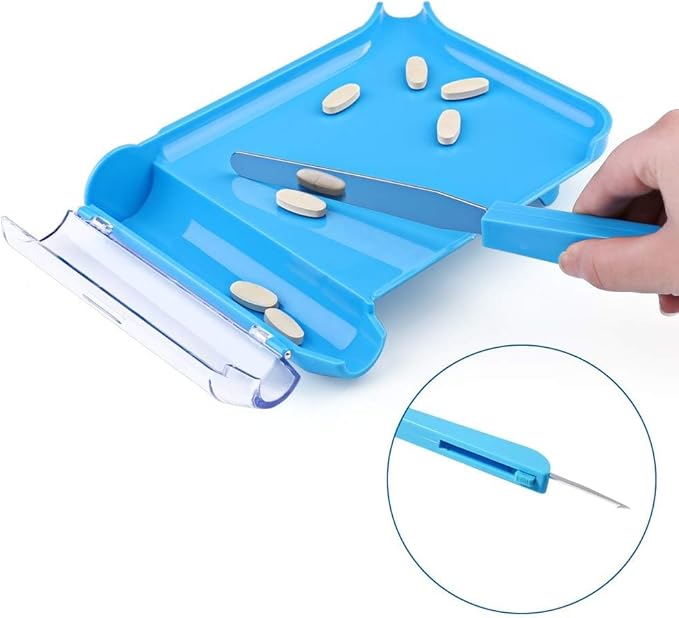 Opret Right Hand Pill Counting Tray with 2 Spatulas, Pill Counter with A Straight Spatula & A L-Spatula for Pharmacy to Count Meds Pills Tablets