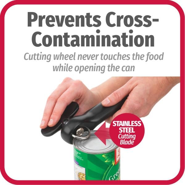 Good Cook Can Opener, Safe Cut Manual Can Opener, no Sharp_Can Edges, Black (Pack of 12)