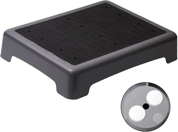 Fotree One Step Stool, Non-Slip Mobility Step Platform for Senior ＆ Adults, Safety Step Platform for Stair, Car, Bed, Chair, Shower, Bathtub, Outdoor, 3.5 Inch High Rise Stairs 440 Lbs Capacity
