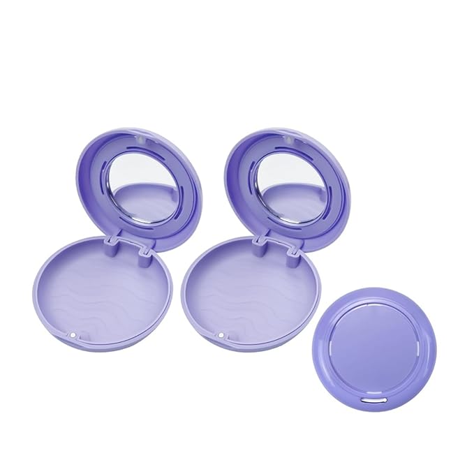 2pcs Retainer Case with Mirror and Vent Holes, Convenient and Cute Orthodontic Aligner Retainer Case for Travel, Give to Family Members, Friends and Colleagues
