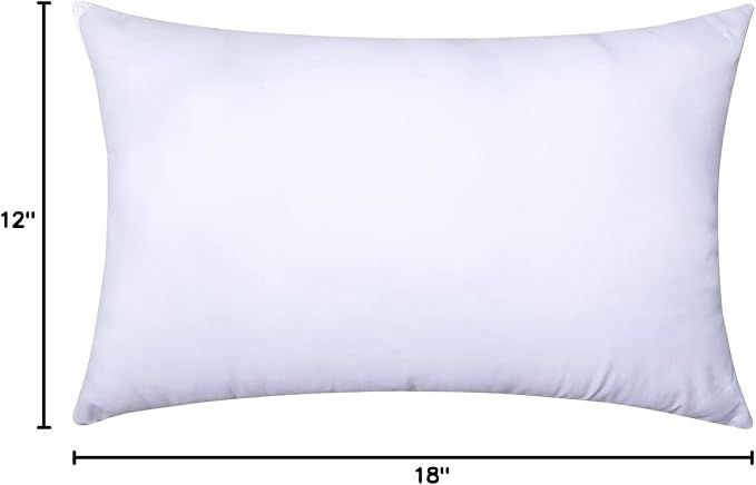 MIULEE 12x18 Inch Throw Pillow Insert for Couch Sofa Bed | Premium Virgin Filling, Soft Brushed Fabric, Rectangle Decorative Pillow,Lumbar Support