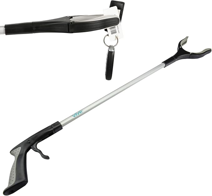 Vive Reacher Grabber 32" - Extra Long Mobility Aid - Rotating Hand, Heavy Duty Grip Arm - Reaching Assist Tool for Trash Pickup, Litter Picker, Garden Nabber, Disabled, Handicap Arm | Duty Grip Arm - Reaching Assist Tool for Trash Pickup, Litter Picker...