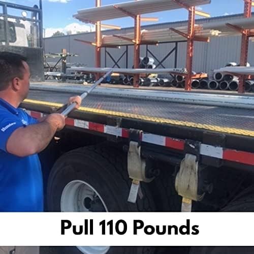 6 ft Truck Cargo Retriever | Heavy Duty Grabber Reach Tool - 110 Pound Pull | Includes Vehicle Debris and Snow Broom | Rust Resistant Aluminum and Stainless Steel (Pole, Hook & Broom)