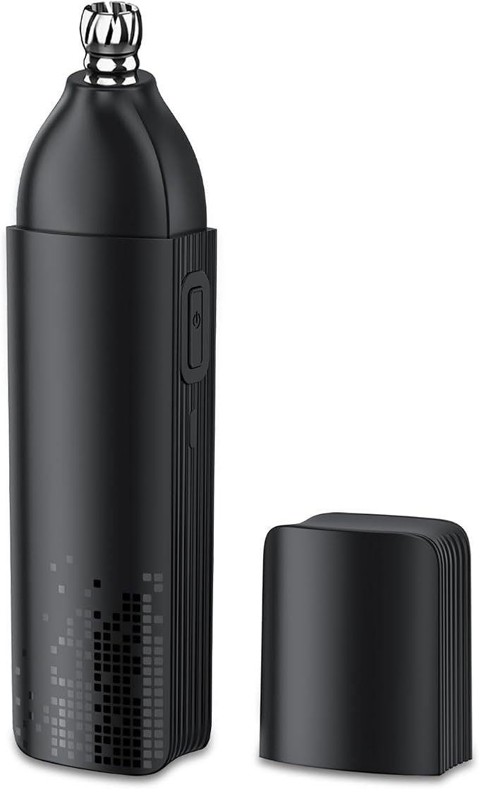 Phisco Nose Hair Trimmer for Men: 120 Mins Runtime USB-C Rechargeable | IPX7 Waterproof Nose Trimmer for Ear and Nose Easy Clean, Updated 360° Hollow Ring Painless Hair Removal, Quiet & Powerful