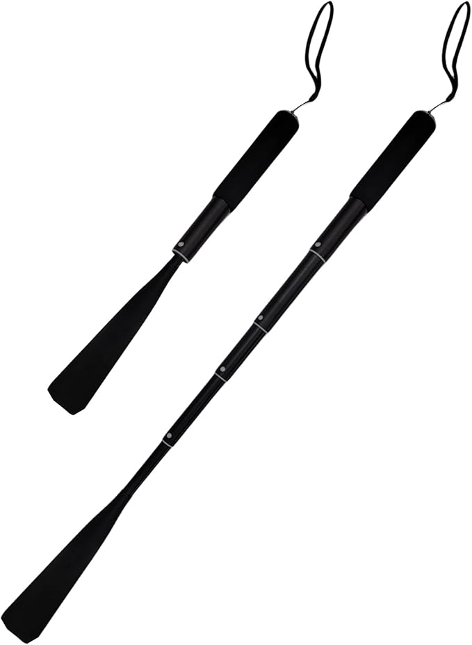 MARS WELLNESS Extended Shoe Horn with Extra Long Handle for Seniors - 14.5" to 37" Retractable Metal Shoe Horn - Soft Grip, Travel Friendly, Collapsible Aluminum Hip Kit - Great Gift for Elders