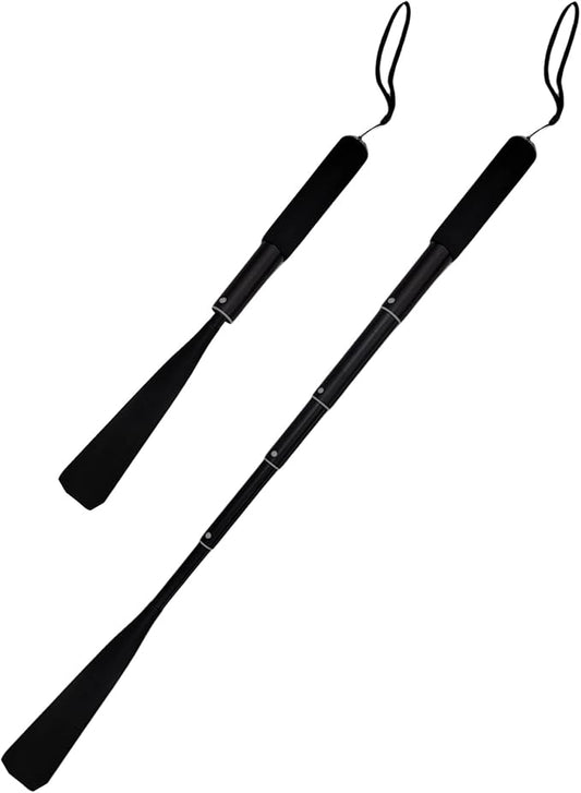 MARS WELLNESS Extended Shoe Horn with Extra Long Handle for Seniors - 14.5" to 37" Retractable Metal Shoe Horn - Soft Grip, Travel Friendly, Collapsible Aluminum Hip Kit - Great Gift for Elders
