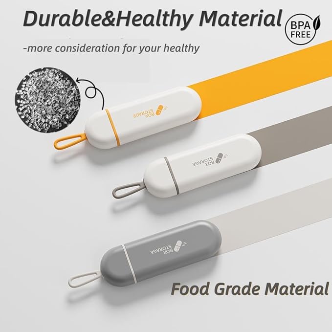 3 Packs Pill Organizer 3 Compartments Portable Pill Case Travel Moisture Proof Pill Box for Tablets Vitamins Cod Liver Oil Supplements and Medication