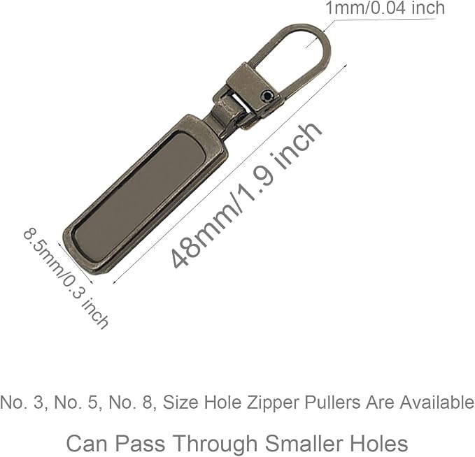 Mizeer Zipper Pull Replacement for Small Holes Zipper, Detachable Zipper Tab Repair for Clothing Jackets Boots