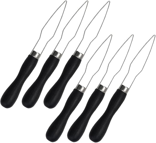 6 Pieces Button Hook Grip Button Hook Helper Shirt Button Hook Shirt Button Helper Zipper Puller One Hand Button Aid Tool Button Hook Assist Device Tool with Plastic Handle, Black