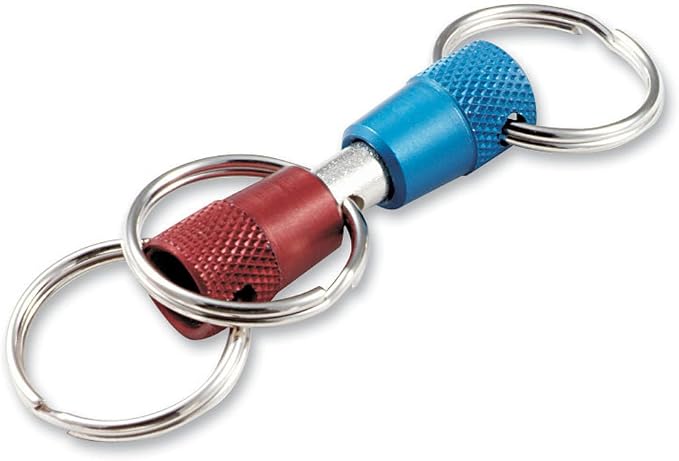 Lucky Line 3-Way Pull Apart Keychain,1 Pack, Red, Blue and Silver (71701)