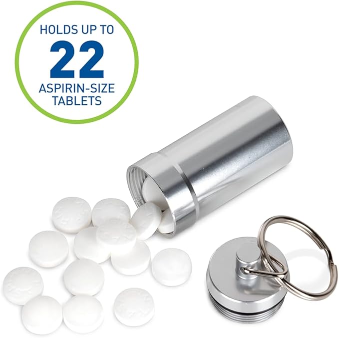 Ezy Dose Lockable Pill Fob & Keychain Bundle, Small & Large Compartments | Locking Design, Versatile Storage for Medicine & Vitamins, Safe for Money & Travel Items, Ideal For Travel Use, BPA-Free