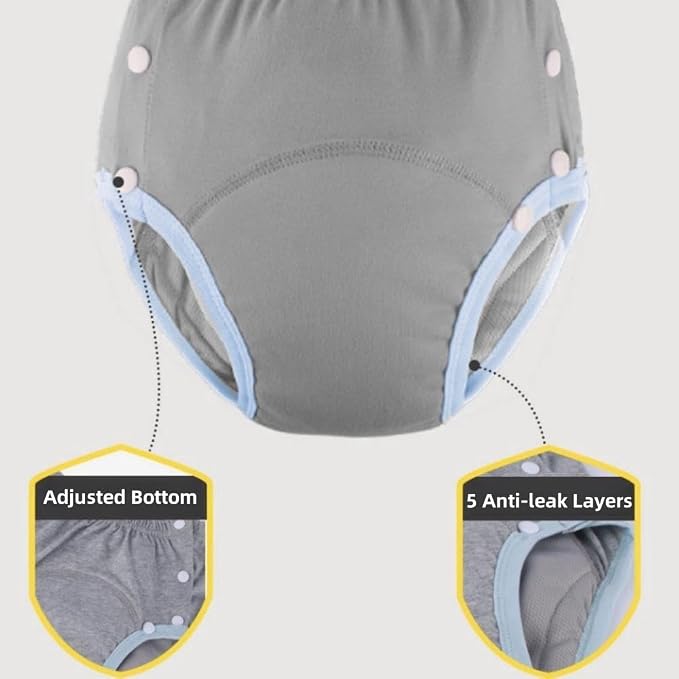 WEEOATAR Unisex Reusable Adult Cloth Diaper, Washable Swim Nappies, Adjustable Incontinence Cloth Diaper with Snaps, Underwear for Elderly Disability, Postpartum (Purple, XXL)