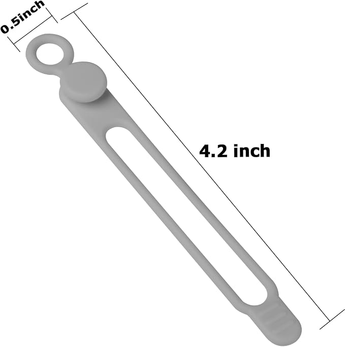 16Pcs Silicone Cable Ties Cord Organizer for Bundling Earphone, Phone Charger, Computer Cords, Reusable Wire Cable Management in Home,Office,Kitchen,School,Travel (Grey)