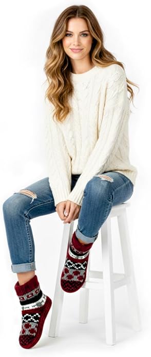 Warm Slipper Socks for Women, Winter Fuzzy House Shoes Indoor, Cozy Christmas Gifts Unique