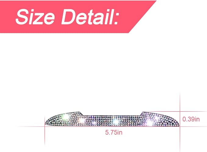 4PCS Bling Car Door Handle Scratch Protector, Multicolor | 5.75x0.39 Inch, Universal fit, side panels/mirror edges, stainless steel, rhinestones, adhesive backing, exterior accessories