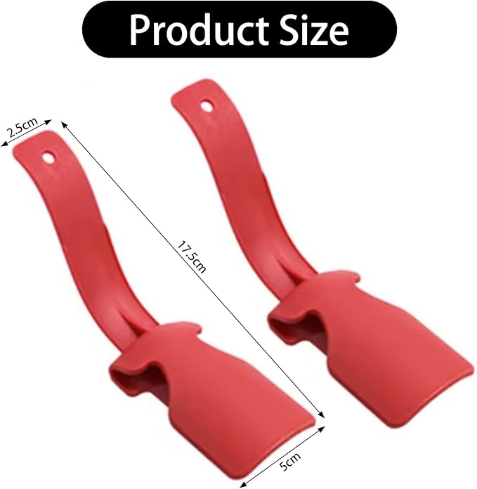 Lazy Shoes Helper,Sock Sl ider Handled Shoe Horn Shoe Lifting Helper Easy on & Off for Seniors Elderly Disabled，Plastic Shoehorn Fits All Shoes, Shoe, Jewelry and Watch Accessories